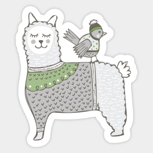 Sweater Wearing Alpaca Sticker